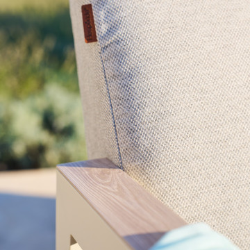 Salon de jardin 5 places Axiome beige et argile Hespéride - Le Dépôt Bailleul