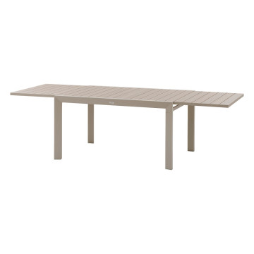 Table extensible 10 places Evasion effet bois lin/argile Hespéride - Le Dépôt Bailleul