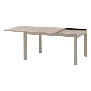 Table extensible 10 places Evasion effet bois lin/argile Hespéride - Le Dépôt Bailleul