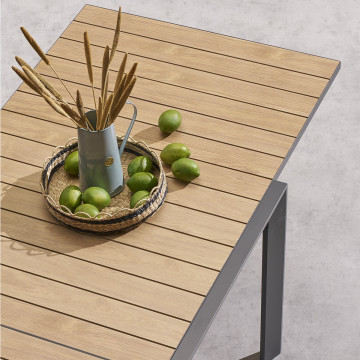 Table extensible 10 places Evasion effet bois honey/graphite Hespéride - Le Dépôt Bailleul