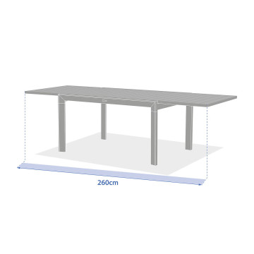 Table extensible 10 places Evasion effet bois honey/graphite Hespéride - Le Dépôt Bailleul