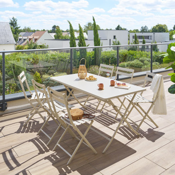 Table rect pliante Greensboro 6p argile Hespéride - Le Dépôt Bailleul