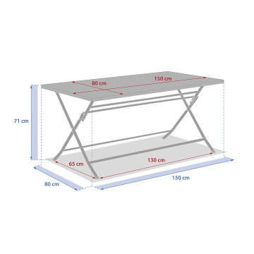 Table rect pliante Greensboro 6p argile Hespéride - Le Dépôt Bailleul