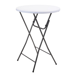 Table haute mange debout D80 pliable PE blanc - Le Dépôt Bailleul