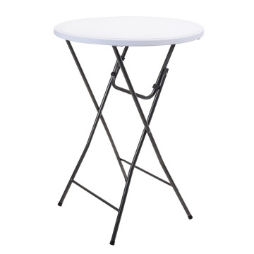 Table haute mange debout D80 pliable PE blanc - Le Dépôt Bailleul