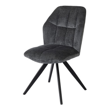 Chaise ST2319 gris anthracite pieds métal noir - Le Dépôt Bailleul