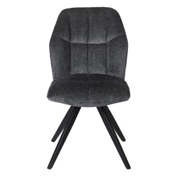 Chaise ST2319 gris anthracite pieds métal noir - Le Dépôt Bailleul