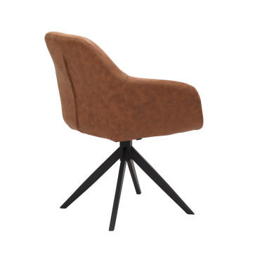 Chaise pivotante PU marron Thélyo - Le Dépôt Bailleul