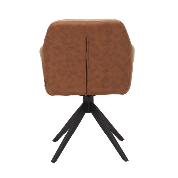 Chaise pivotante PU marron Thélyo - Le Dépôt Bailleul
