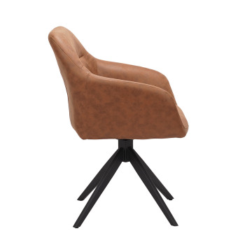 Chaise pivotante PU marron Thélyo - Le Dépôt Bailleul