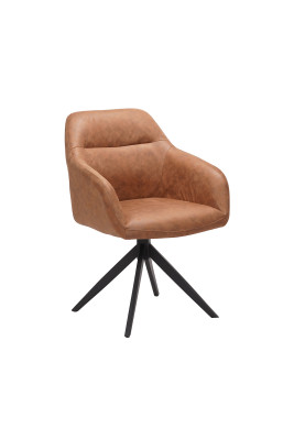 Chaise pivotante PU marron...