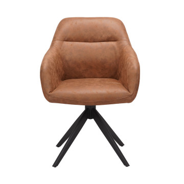 Chaise pivotante PU marron Thélyo - Le Dépôt Bailleul