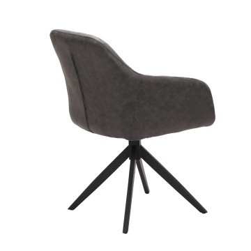 Chaise pivotante PU gris Thélyo - Le Dépôt Bailleul