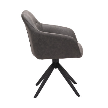 Chaise pivotante PU gris Thélyo - Le Dépôt Bailleul