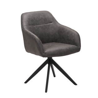 Chaise pivotante PU gris...