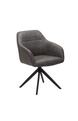 Chaise pivotante PU gris...