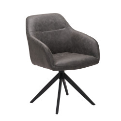 Chaise pivotante PU gris...