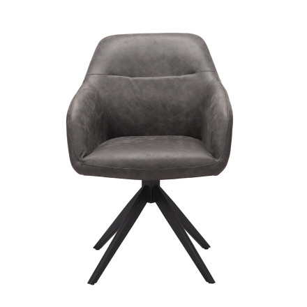 Chaise pivotante PU gris Thélyo Takasit - Le Dépôt Bailleul