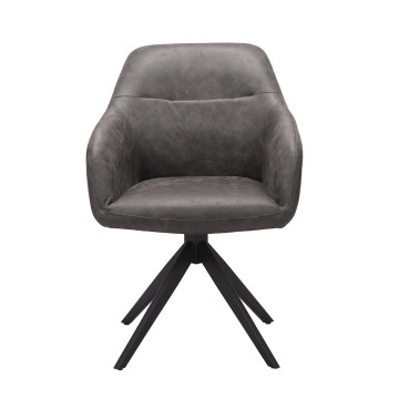 Chaise pivotante PU gris Thélyo - Le Dépôt Bailleul