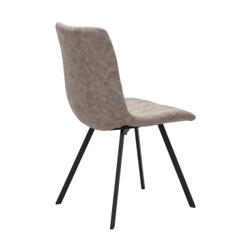 Chaise PU beige Eden pieds métal - Le Dépôt Bailleul