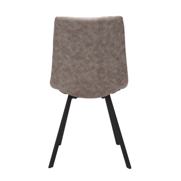 Chaise PU beige Eden pieds métal Takasit - Le Dépôt Bailleul