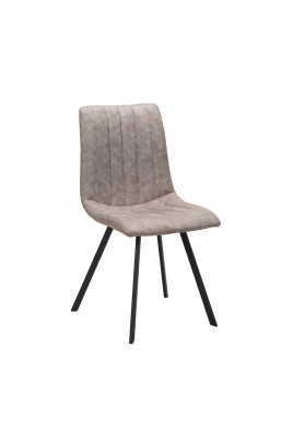 Chaise PU beige Eden pieds...