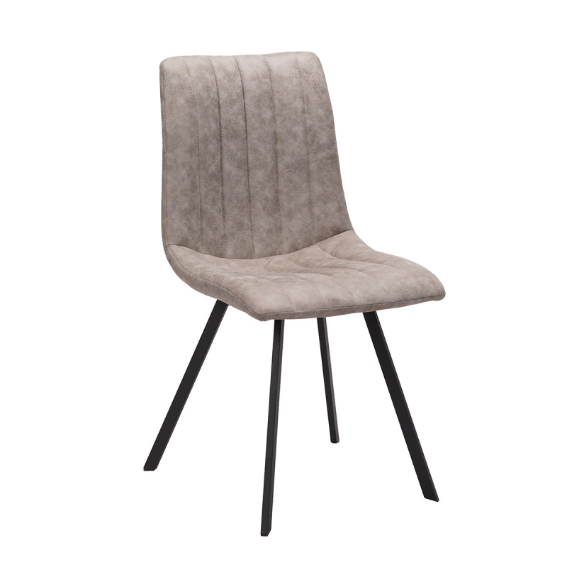Chaise PU beige Eden pieds métal Takasit - Le Dépôt Bailleul