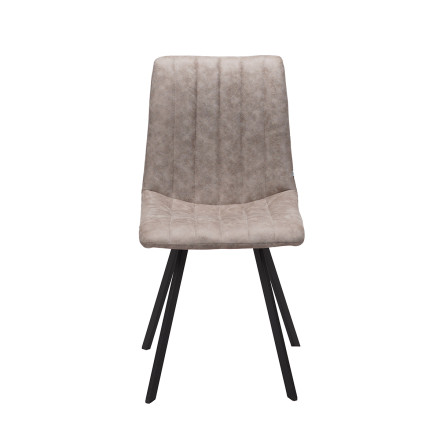 Chaise PU beige Eden pieds métal Takasit - Le Dépôt Bailleul
