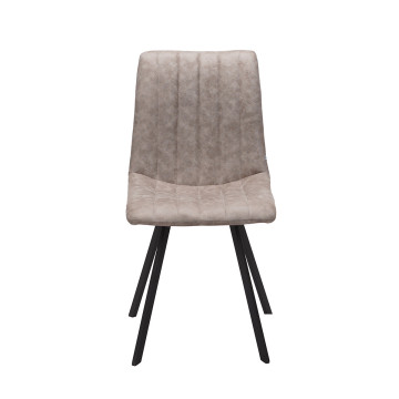 Chaise PU beige Eden pieds métal Takasit - Le Dépôt Bailleul