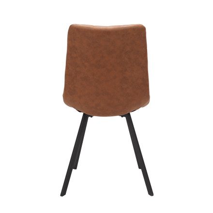 Chaise PU marron Eden pieds métal Takasit - Le Dépôt Bailleul