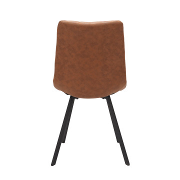 Chaise PU marron Eden pieds métal - Le Dépôt Bailleul