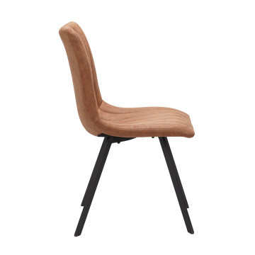 Chaise PU marron Eden pieds métal - Le Dépôt Bailleul