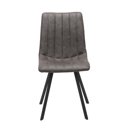 Chaise PU gris Eden pieds métal Takasit - Le Dépôt Bailleul