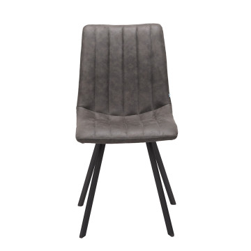 Chaise PU gris Eden pieds métal Takasit - Le Dépôt Bailleul