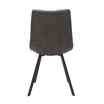 Chaise PU gris Eden pieds métal - Le Dépôt Bailleul