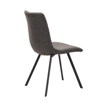 Chaise PU gris Eden pieds métal - Le Dépôt Bailleul