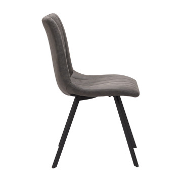 Chaise PU gris Eden pieds métal Takasit - Le Dépôt Bailleul