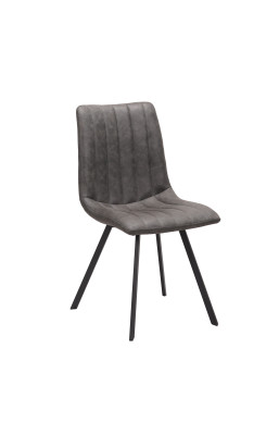 Chaise PU gris Eden pieds...