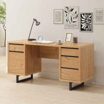 Bureau 4 tiroirs 1 portes Sully pieds métal + Le Dépôt Bailleul