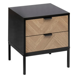 Table de chevet 2 tiroirs Chevrons MDF 5five - Le Dépôt Bailleul