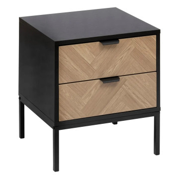 Table de chevet 2 tiroirs Chevrons MDF 5five - Le Dépôt Bailleul