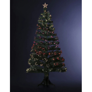 Sapin vert intérieur lumineux 90 cm fibres optiques - Dépôt Bailleul
