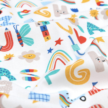 Tissu cretonne Marelle 160cm 140g multicolore - Le Dépôt Bailleul