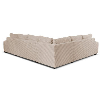 Canapé panoramique droit Diana velours beige - Le Dépôt Bailleul