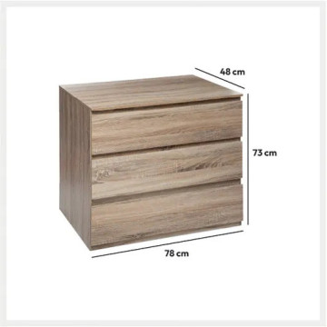 Commode 3 tiroirs 78 cm naturel 5five - Le Dépôt Bailleul