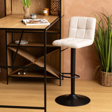 Tabouret de bar ajustable Delek tissu beige Atmosphera - Le Dépôt Bailleul