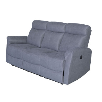 Canapé 3 places relax électrique gris Lucas - Le Dépôt Bailleul