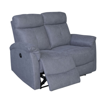 Canapé 2 places relax électrique gris Lucas - Le Dépôt Bailleul