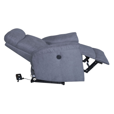 Fauteuil 1 place relax électrique gris Lucas Takasit - Le Dépôt Bailleul