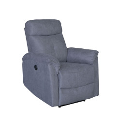 Fauteuil 1 place relax électrique gris Lucas Takasit - Le Dépôt Bailleul